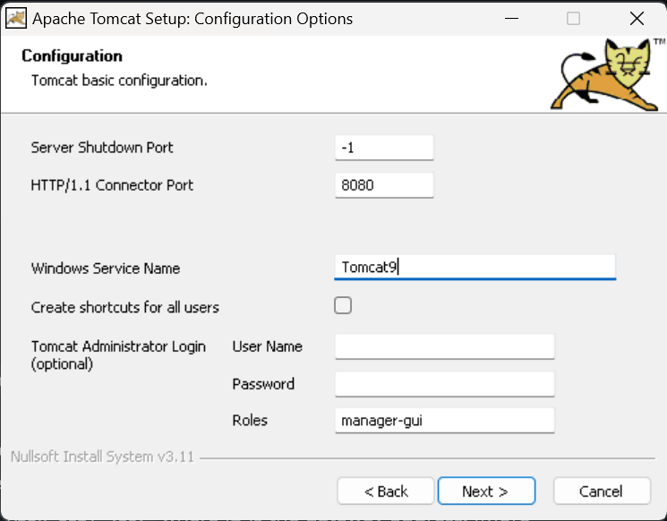 Apache Tomcat config